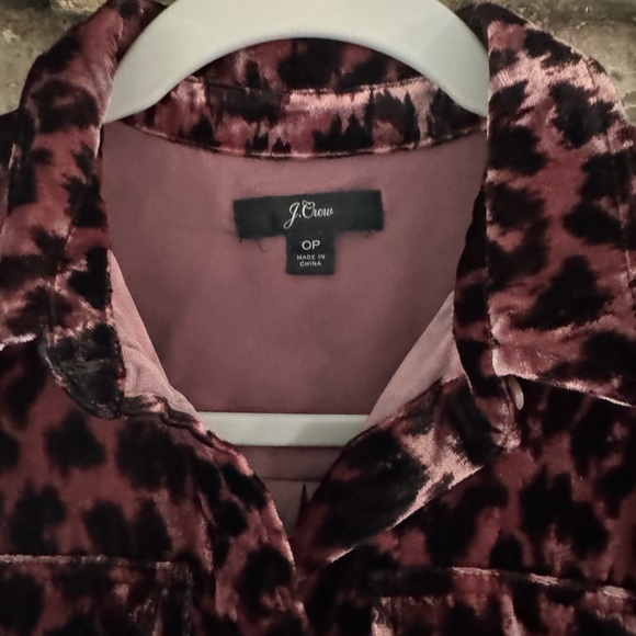 JCrew size OP leopard animal print velvet button down. - Picture 2 of 3